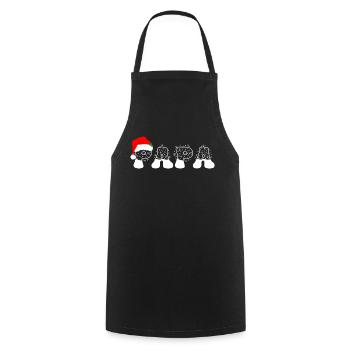 Santa Claus Matching Family Pajamas Snowflake - Cooking Apron - black - Front - AI Model Male 185 dark (185cm)