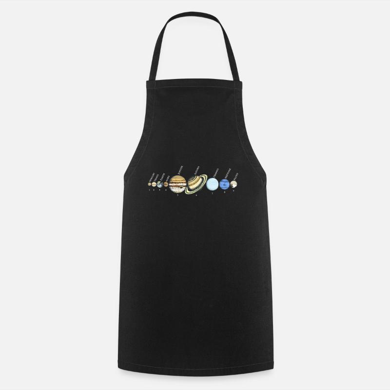 Système solaire Planètes astrophysiques, Système solaire - Tablier de cuisine - noir