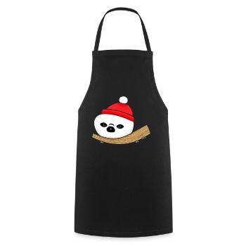 Paresseux Noël doux drôle paresseux animal 09 - Tablier de cuisine - noir - Devant - AI Model Male 185 dark (185cm)
