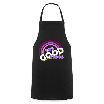 good vibes Regenbogen - Kochschürze - Schwarz - Vorne - AI Model Male 185 dark (185cm)