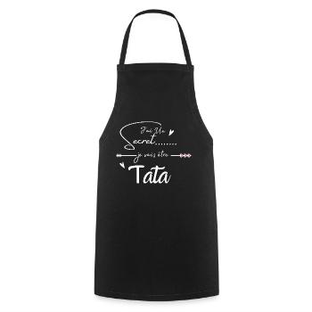 Je vais être tata - Tablier de cuisine - noir - Devant - AI Model Male 185 dark (185cm)