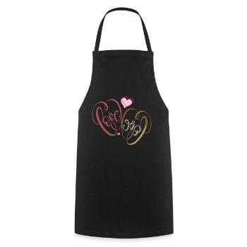 love,Herzen - Kochschürze - Schwarz - Vorne - AI Model Male 185 dark (185cm)