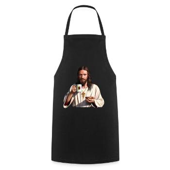 Jesus mochte Kaffee - Kochschürze - Schwarz - Vorne - AI Model Male 185 dark (185cm)