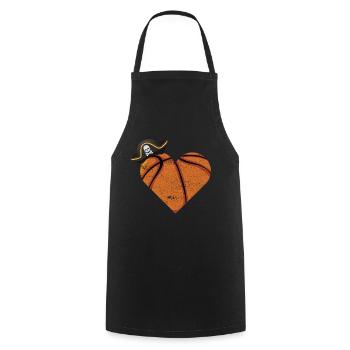 Basketball Herz Pirat Geschenk - Kochschürze - Schwarz - Vorne - AI Model Male 185 dark (185cm)