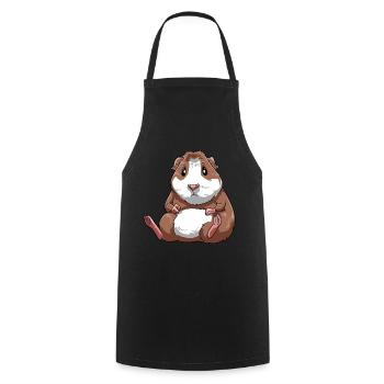 Meerschweinchen für eine Meerschweinchen - Kochschürze - Schwarz - Vorne - AI Model Male 185 dark (185cm)
