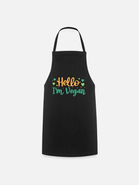 Hi, I'm vegan - Cooking Apron - black