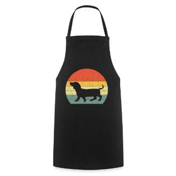 Dackel Dachshund Teckel Vintage Rétro - Tablier de cuisine - noir - Devant - AI Model Male 185 dark (185cm)