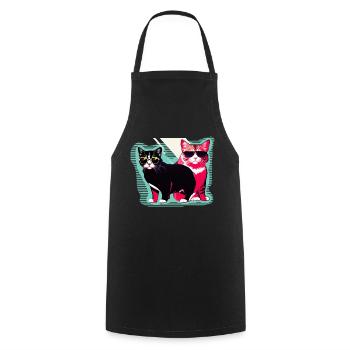 cool cats - Cooking Apron - black - Front - AI Model Male 185 dark (185cm)