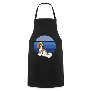 Cavalier Retro Blue - Cooking Apron - black - Front - AI Model Male 185 dark (185cm)