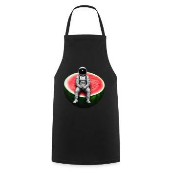 Astronaute sur pastèque - Tablier de cuisine - noir - Devant - AI Model Male 185 dark (185cm)