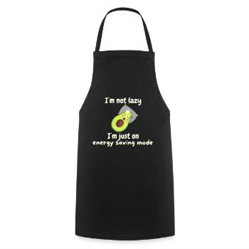 I'm not lazy - power saving mode - Avocado - Kochschürze - Schwarz - Vorne - AI Model Male 185 dark (185cm)
