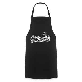 Vagues - Surfer Girl - Suivez le courant - Tablier de cuisine - noir - Devant - AI Model Male 185 dark (185cm)