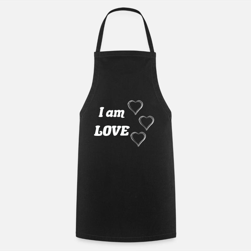 I am Love - Positivity attitude - Cooking Apron - black