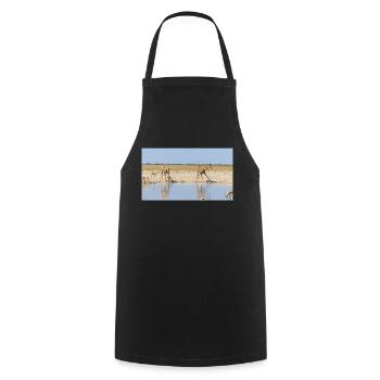 Landscape at the Cubango river with giraffe - Cooking Apron - black - Front - AI Model Male 185 dark (185cm)