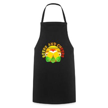 cheers and beers, beer shirts, beer, hops, craft beer - Cooking Apron - black - Front - AI Model Male 185 dark (185cm)