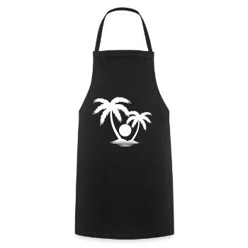 Urlaub Strand Sonne Paradies - Kochschürze - Schwarz - Vorne - AI Model Male 185 dark (185cm)
