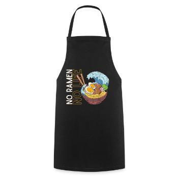 No Ramen No Life, Funny Japanese Noodles - Tablier de cuisine - noir - Devant - AI Model Male 185 dark (185cm)