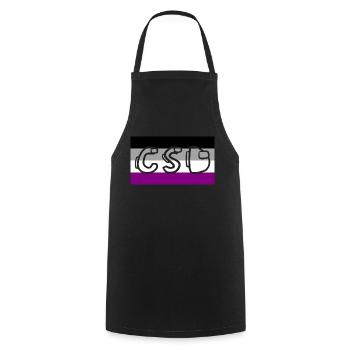 Fierté asexuée CSD - Tablier de cuisine - noir - Devant - AI Model Male 185 dark (185cm)