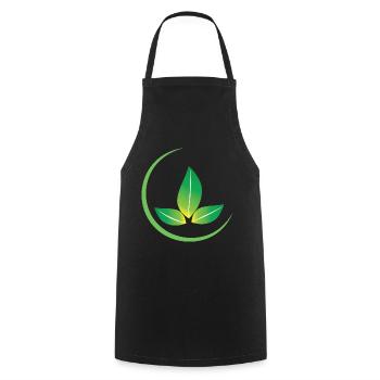 Green Leaves Icon Design for Proud Vegans - Cooking Apron - black - Front - AI Model Male 185 dark (185cm)