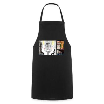 Zeit haben. - Kochschürze - Schwarz - Vorne - AI Model Male 185 dark (185cm)