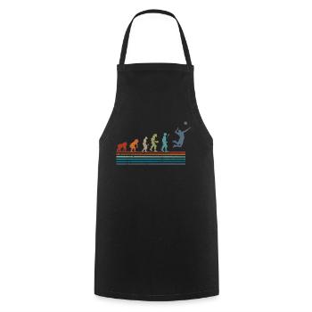 Évolution rétro vintage cricket - Tablier de cuisine - noir - Devant - AI Model Male 185 dark (185cm)