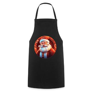 Funny Santa Claus for Christmas - Cooking Apron - black - Front - AI Model Male 185 dark (185cm)