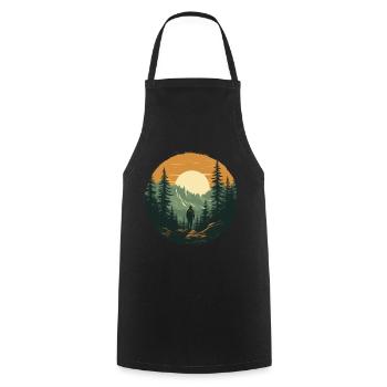 Forest Nature Trekking Adventure - Cooking Apron - black - Front - AI Model Male 185 dark (185cm)