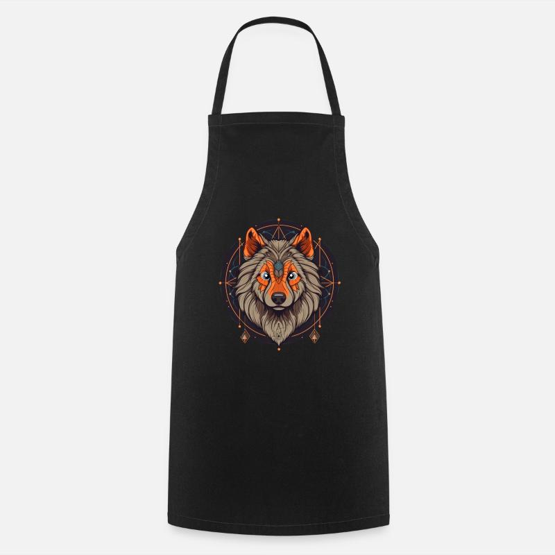 Wild Wolf - Cooking Apron - black
