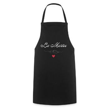 The Bride Rings-The Bride-to-be - Cooking Apron - black - Front - AI Model Male 185 dark (185cm)