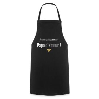Happy Birthday Dad of Love - Cooking Apron - black - Front - AI Model Male 185 dark (185cm)