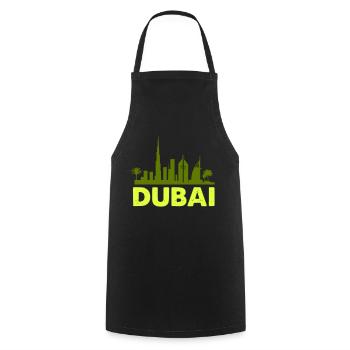 dubai skyline 02 - Kochschürze - Schwarz - Vorne - AI Model Male 185 dark (185cm)