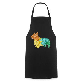 CORGI geometrisch bunt - Kochschürze - Schwarz - Vorne - AI Model Male 185 dark (185cm)