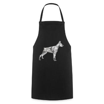GEOMETRIC DOBERMAN - Cooking Apron - black - Front - AI Model Male 185 dark (185cm)