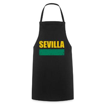 Sevilla Vintage - Kochschürze - Schwarz - Vorne - AI Model Male 185 dark (185cm)