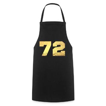 72 Gold Glitter - 72 Birthday - Cooking Apron - black - Front - AI Model Male 185 dark (185cm)