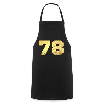 Number 78 Gold Glitter - 78th Anniversary - Cooking Apron - black - Front - AI Model Male 185 dark (185cm)