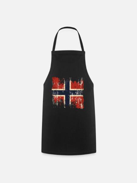 Norway Flag Scandinavia Norwegian Flag - Cooking Apron - black