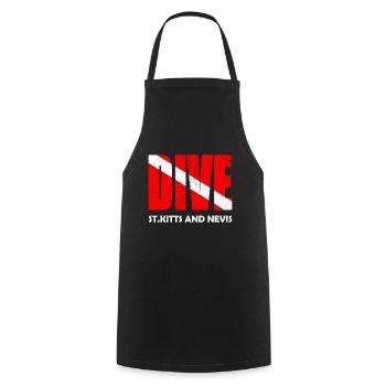 Dive St. Kitts - Karibik - Caribbean - West Indies - Cooking Apron - black - Front - AI Model Male 185 dark (185cm)