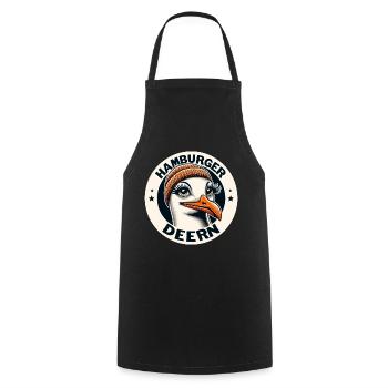 Hamburg Hamburger Deern Beanie North Sea Seagull Funny - Cooking Apron - black - Front - AI Model Male 185 dark (185cm)