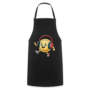 Ravioli Pasta Italiener Techno Tanzen Cartoon - Kochschürze - Schwarz - Vorne - AI Model Male 185 dark (185cm)