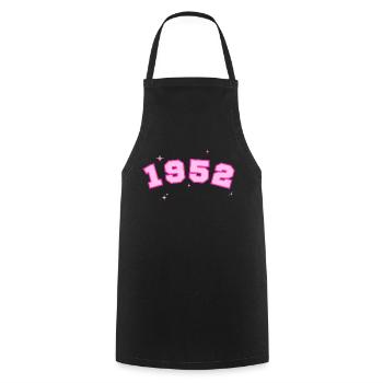 1952 rose étoile - Tablier de cuisine - noir - Devant - AI Model Male 185 dark (185cm)