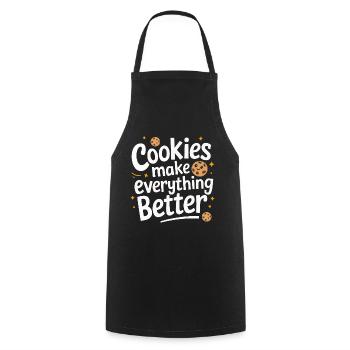 Cookies Cookie Keks Kekse Schokolade - Kochschürze - Schwarz - Vorne - AI Model Male 185 dark (185cm)