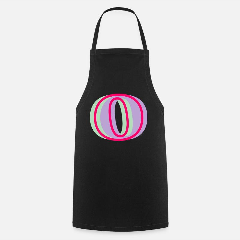 Lettre o multicolore - Tablier de cuisine - noir