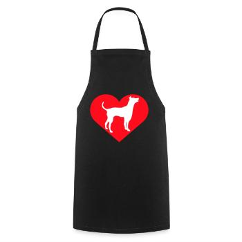 Großer Hund Herz Liebe Symbol Silhouette Umriss - Kochschürze - Schwarz - Vorne - AI Model Male 185 dark (185cm)