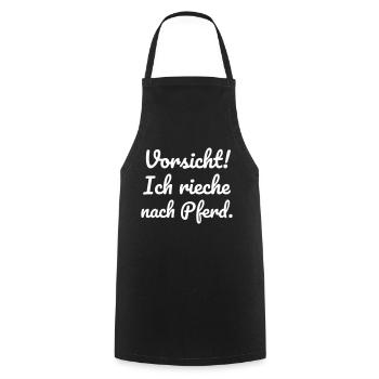 Horse smell in riders in the stable - Cooking Apron - black - Front - AI Model Male 185 dark (185cm)