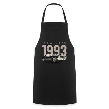 1993 Black and Beige Vintage New York Fashion - Cooking Apron - black - Front - AI Model Male 185 dark (185cm)