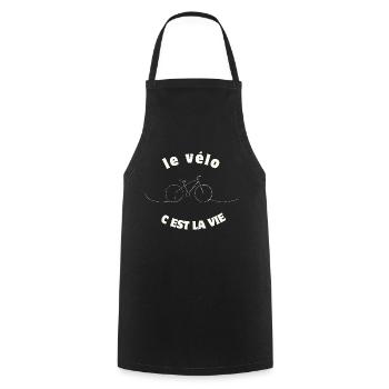 Cycling is life,Cycling,Cyclist,Cycling - Cooking Apron - black - Front - AI Model Male 185 dark (185cm)