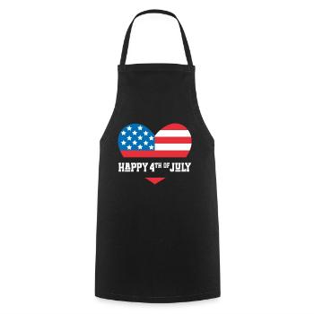 Happy 4th of July - Cooking Apron - black - Front - AI Model Male 185 dark (185cm)