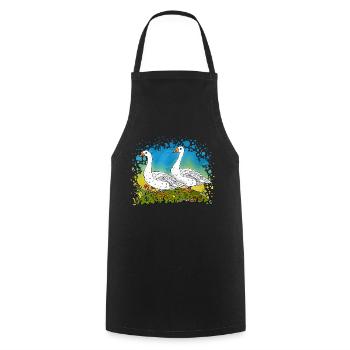 Geese - Cooking Apron - black - Front - AI Model Male 185 dark (185cm)