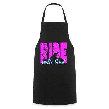 For Bikers - RideWithSoul - Cooking Apron - black - Front - AI Model Male 185 dark (185cm)